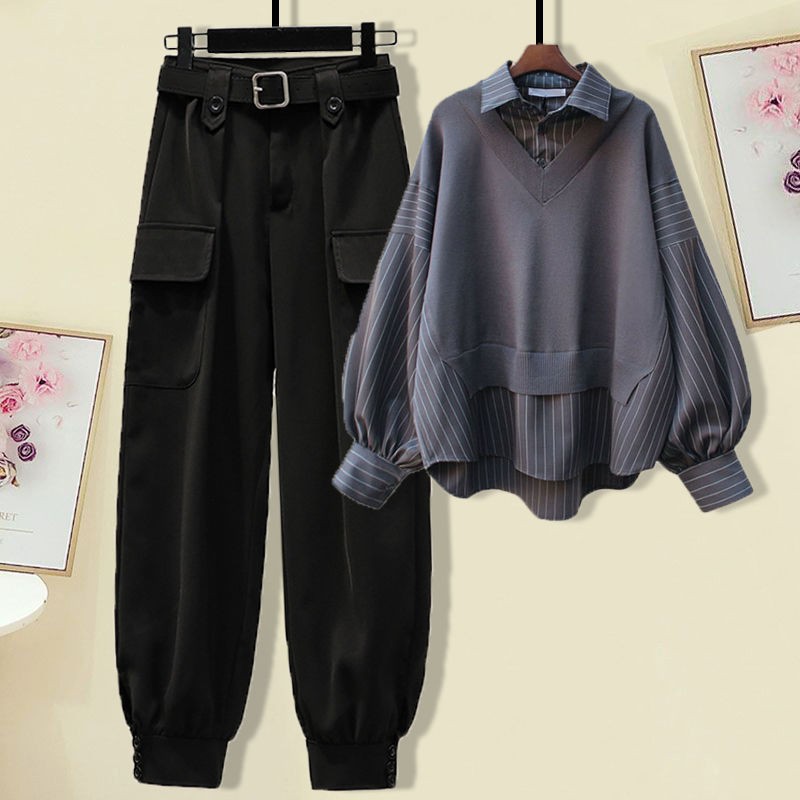 Set Áo Sơ Mi Phối Quần Yếm Thời Trang Cho Nữ | BigBuy360 - bigbuy360.vn