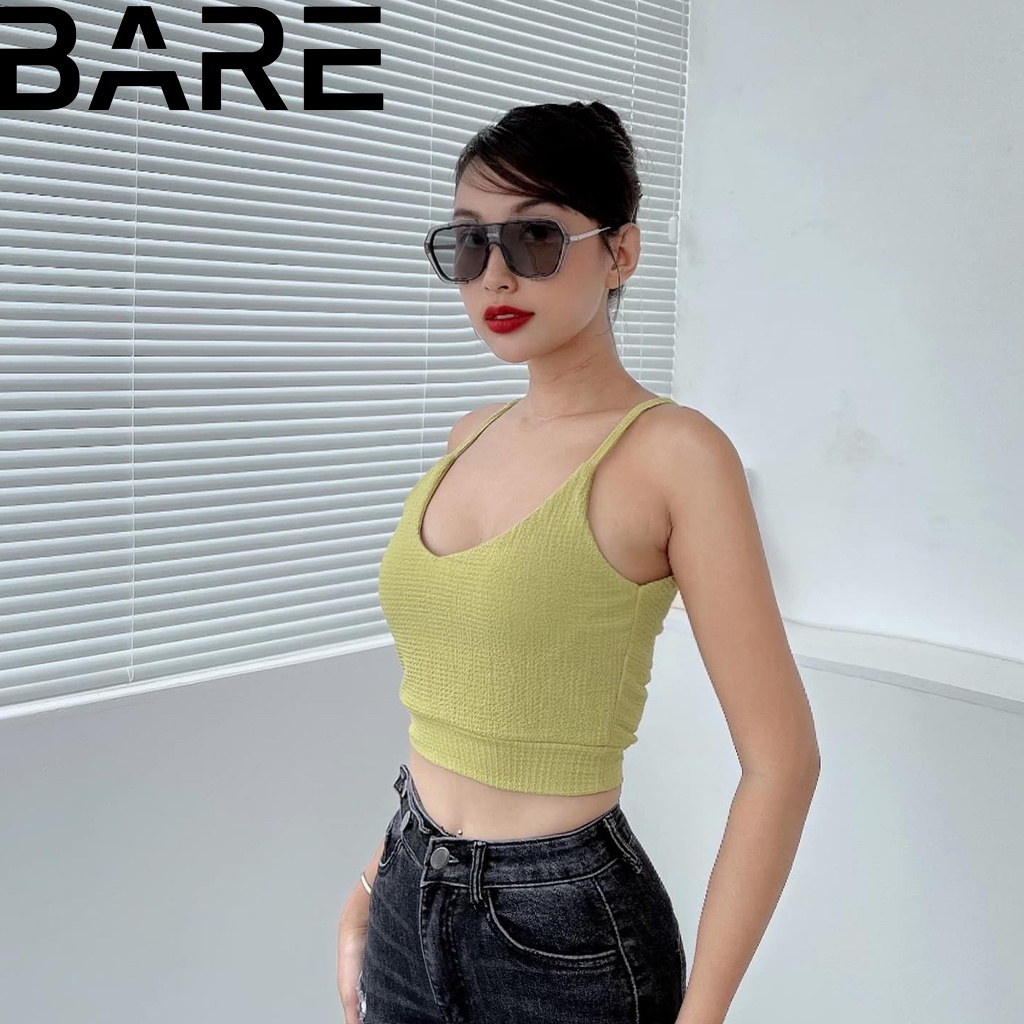 Áo hai dây nữ - áo hai dây croptop chất vải xốp mới lạ trendy - A007 xốp