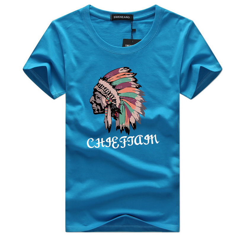 Áo Thun Cotton Ngắn Tay In Họa Tiết Âu Mỹ Đơn Giản Thời Trang Cho Nam