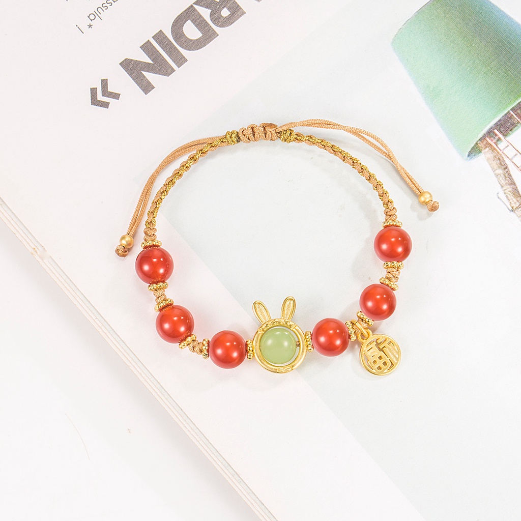 Vòng Đeo Tay Mã Não May Mắn Thẻ Chúc Phúc Cho Bạn Gái