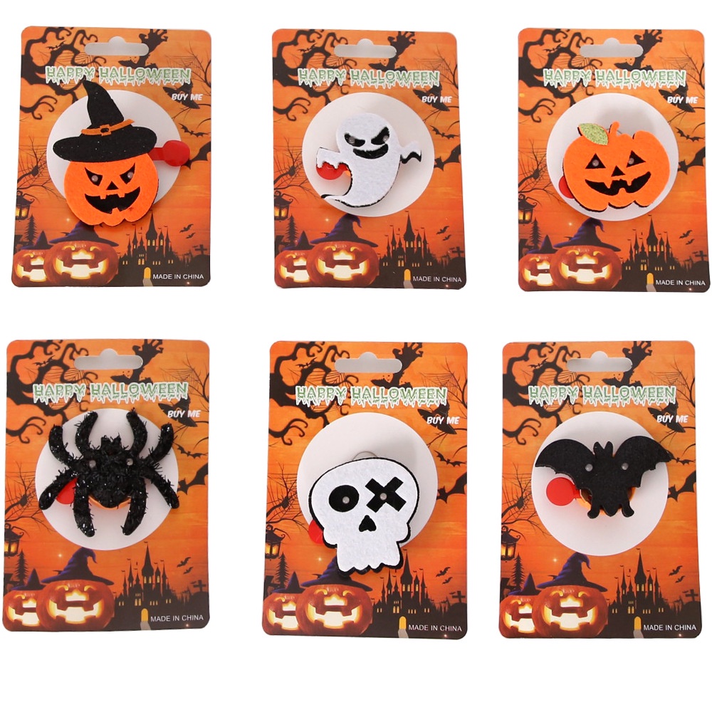 Ghim Cài Áo Hình Bộ Xương Quả Bí Ngô Nhện Trang Trí Halloween Độc Đáo Cho Bé