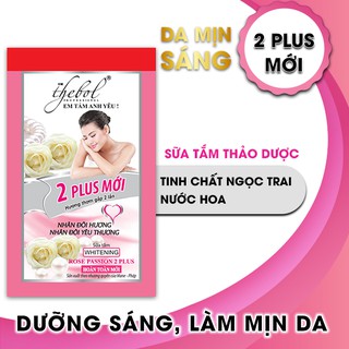 Sữa tắm thảo dược Thebol 2 Plus tinh chất ngọc trai, hoa hồng nước hoa cùng Vitamin E hiups da mềm mịn (dây 12 gói x 6g)
