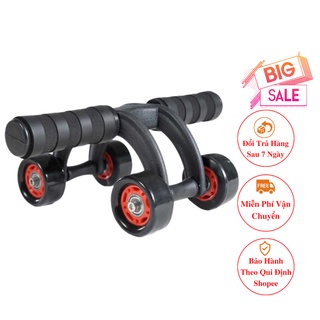 Con Lăn Tập Cơ Bụng 4  Bánh Đa Năng Tại Nhà Nam/Nữ - Tập Bụng siêu tiện lợi tịa nhà Tặng kèm miếng thảm