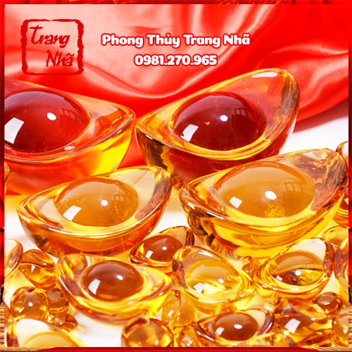 Thỏi V.àng Pha Lê Kim Nguyên Bảo Phong Thủy Thần Tài May Mắn Tài Lộc
