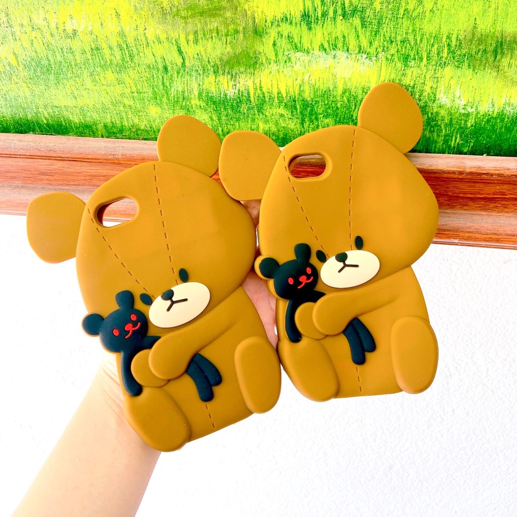 Ốp lưng iphone thú silicon ip6/ 6s/ 7/ 8 hình heo cute gấuu nâu mèo kitty heo xinh