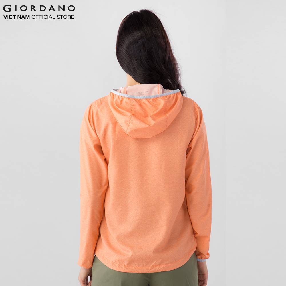 Áo Khoác Gió Nữ Giordano Windbreaker Màu Cam 0537600740