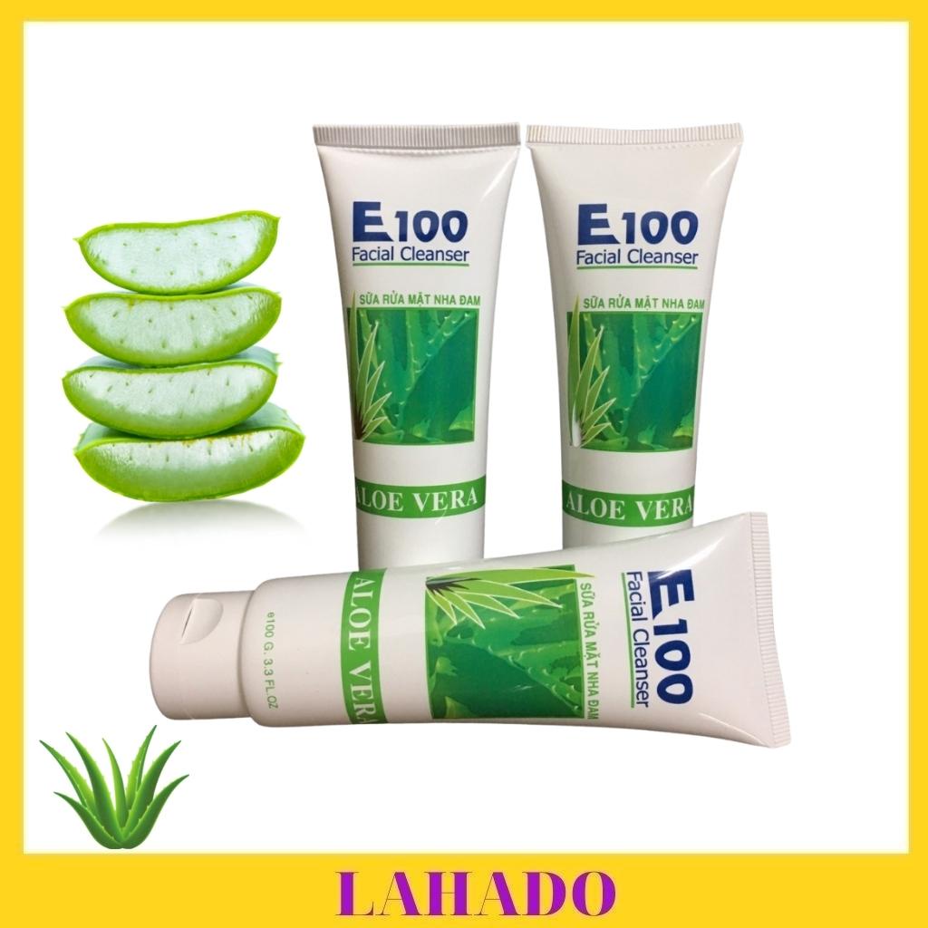 Sửa rửa mặt trắng sáng da ngừa mụn E100 nha đam 100g