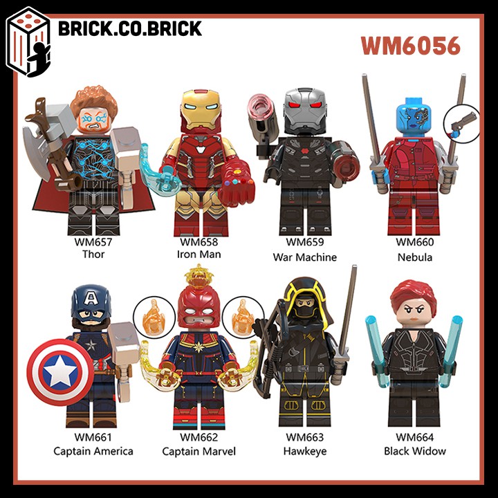 Captain Thor Hawkeye Nebula War Machine Black Widow Đồ Chơi Lắp Ráp Avengers 4 Endgame Non LEGO WM6056