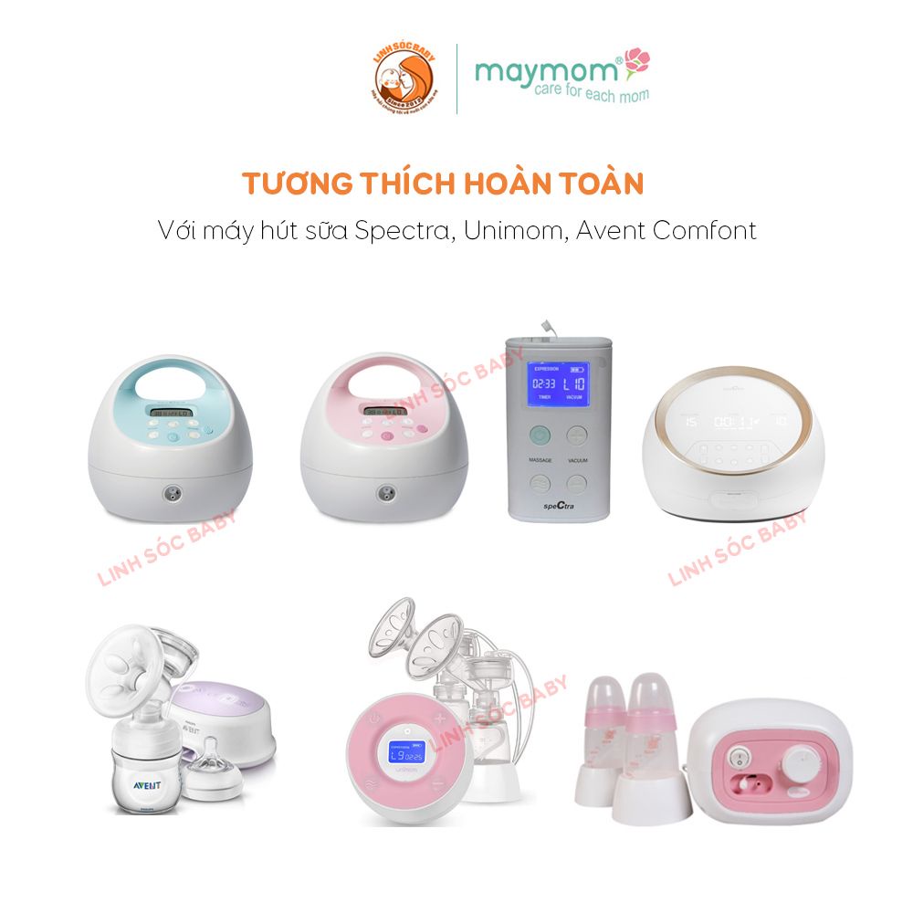Dây Máy hút sữa Maymom tương thích máy hút sữa Spectra, Unimom, Avent Forte, dây hơi nối máy hút sữa, dài 105cm,