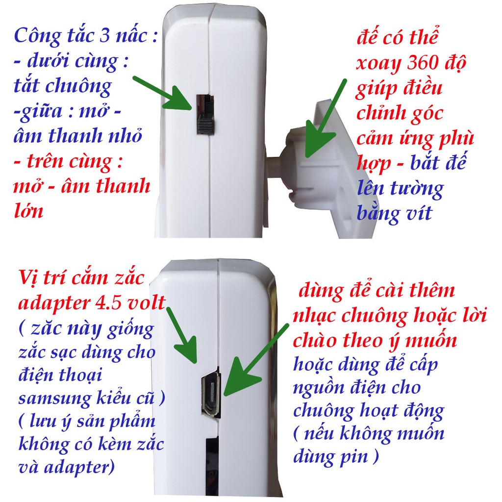 Chuông báo khách có thể cài thêm lời chào ATA AT-339 công nghệ cảm ứng hồng ngoại chuyển động