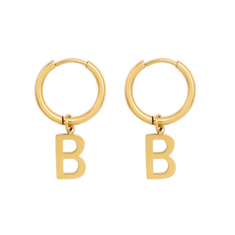 Bông Tai Tòn Ten Chữ B Titan Ko Han Rỉ TT 3942