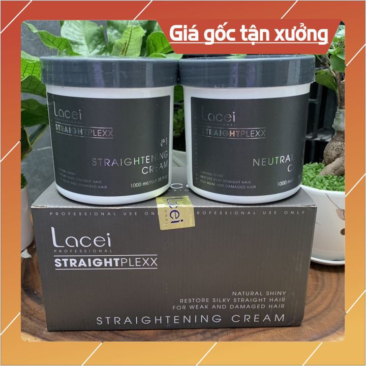 [TẬN GỐC ] kem duỗi tóc phục hồi hư tổn LACIE -STRAIGHT PLEXX đen 1000m *2 giúp tóc thẳng bóng mượt ,mùi thơm hươ g cafe