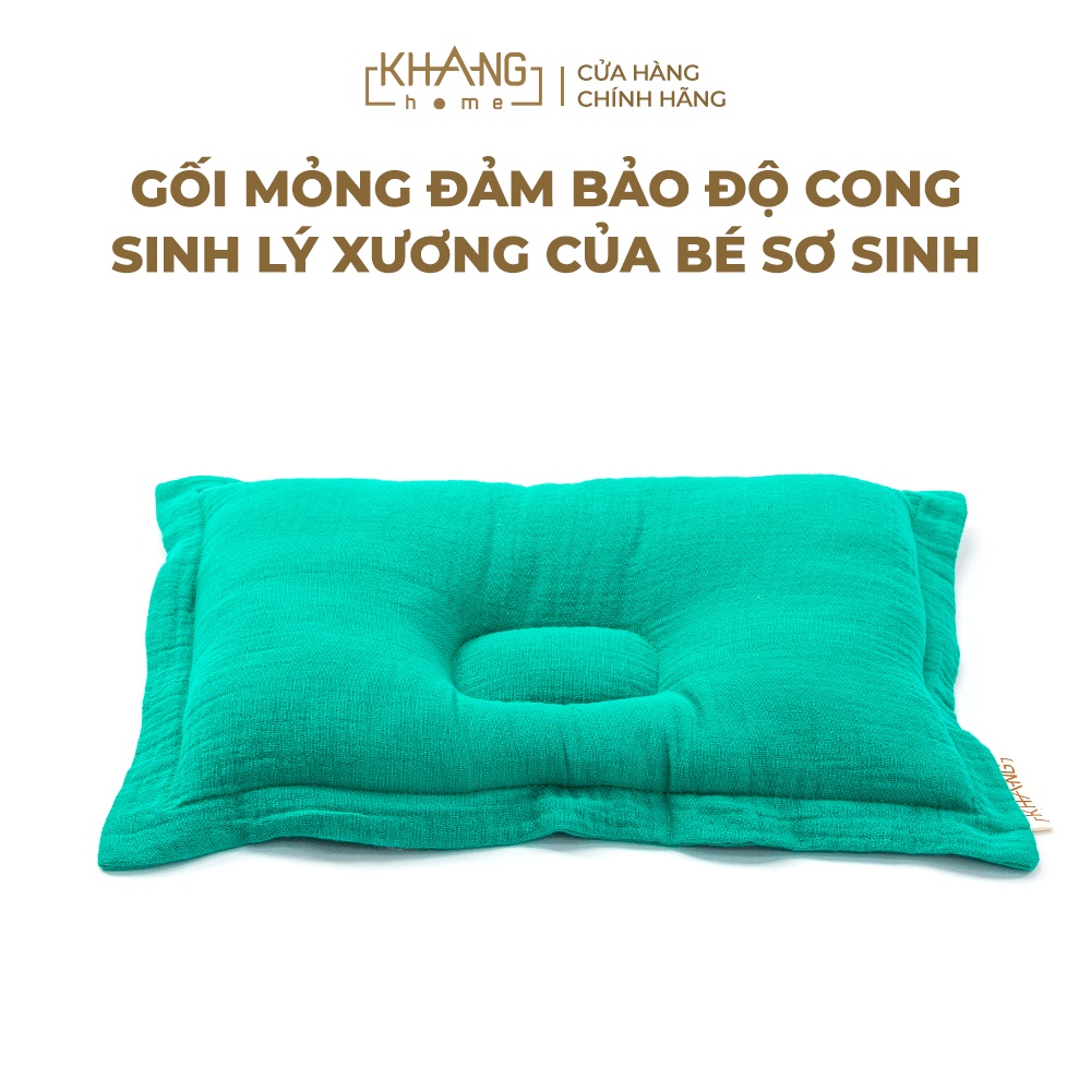 Gối Nằm Vải Muslin Định Hình Đầu Cho Bé Sơ Sinh Vải Xô Khang Home - Vải Muslin Hàn Cao Cấp, Thoáng Mát Và Thấm Hút Nhanh