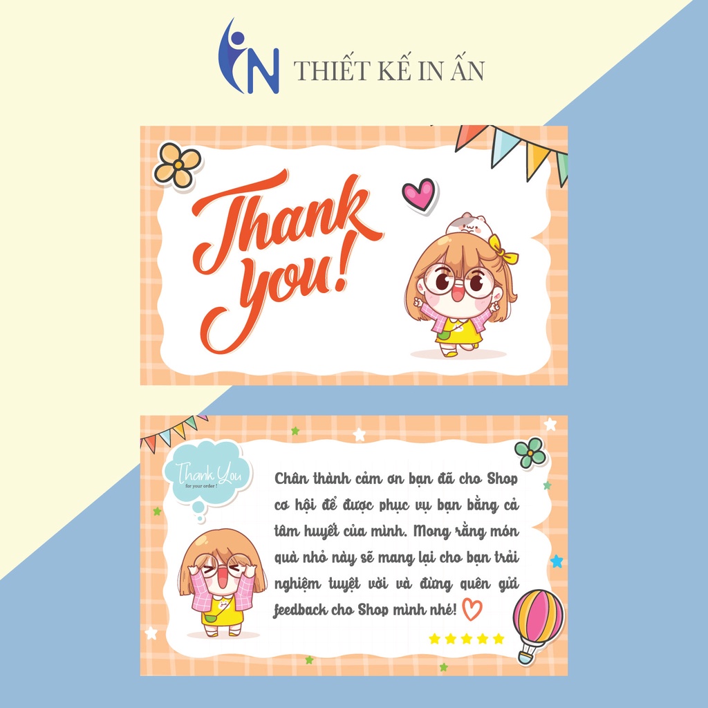 Combo 100 cái  thankyoucard, thiệp cảm ơn, Thẻ cám ơn có sẵn,mẫu thiệp viết tay, Giấy bìa cứng cán màng size 9x5.5cm