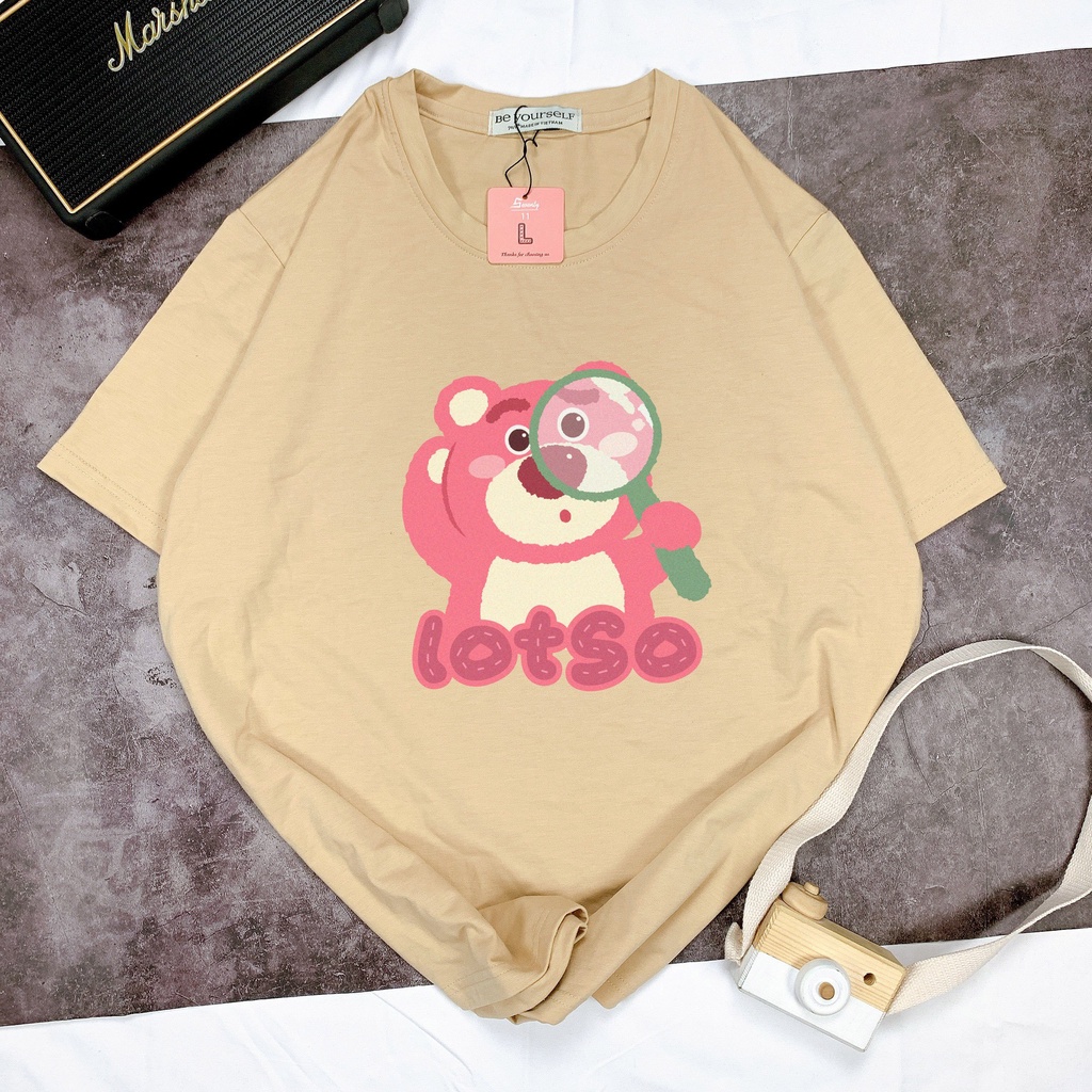 Áo thun tay ngắn Be Yourself unisex size M L XL - GẤU DÂU KÍNH LÚP