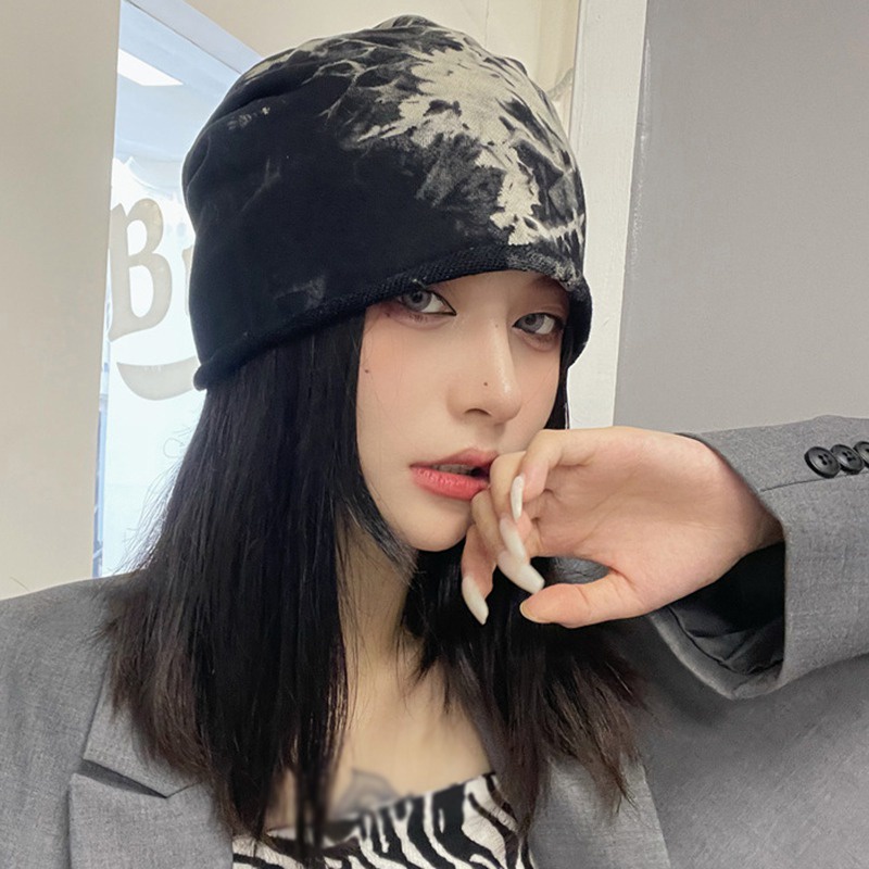 Mũ beanie mềm mại họa tiết nhuộm màu thời trang mùa đông cho nam và nữ