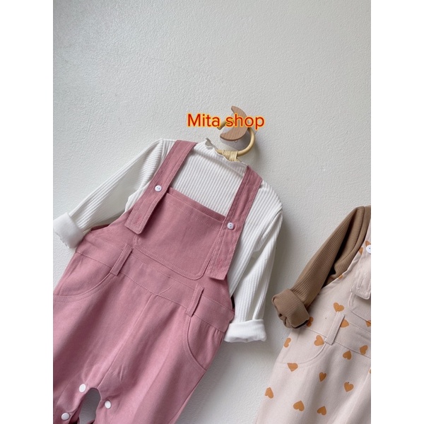 Set yếm bé gái - bộ dài tay thu đông Hàn Quốc - quần áo trẻ em quà tặng bé