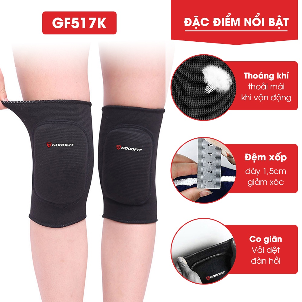 Bó gối thể thao dạng xỏ, đai bảo vệ gối GoodFit chất liệu co giãn 4 chiều, thoáng khí