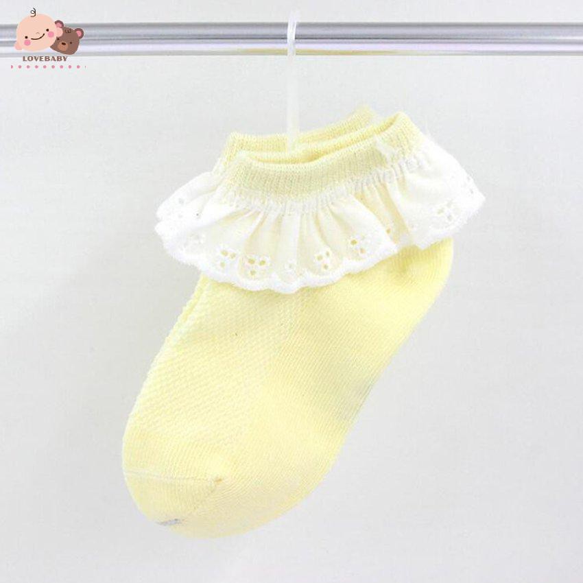 Vớ cotton phối ren cho bé gái