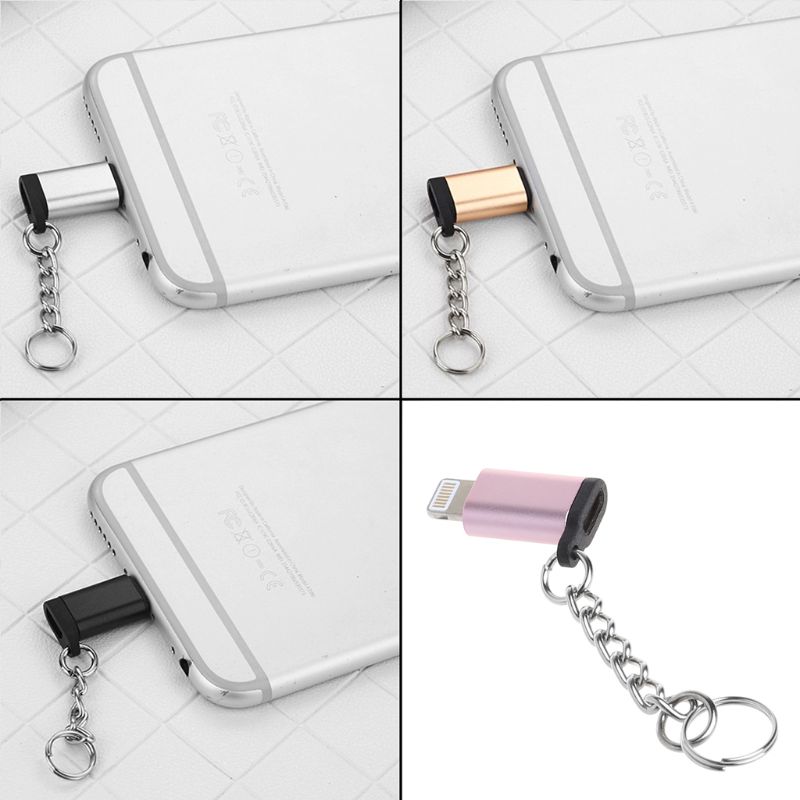 Cáp Chuyển Đổi Cổng Micro Usb Cái Sang Lightning Có Móc Khóa Cho Iphone Ipad