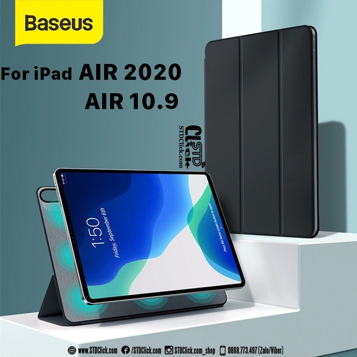 BAO DA IPAD AIR 4 2020 - AIR 10.9 BASEUS SIMPLISM THREE-FOLD NAM CHÂM HÍT LƯNG CHÍNH HÃNG | BigBuy360 - bigbuy360.vn