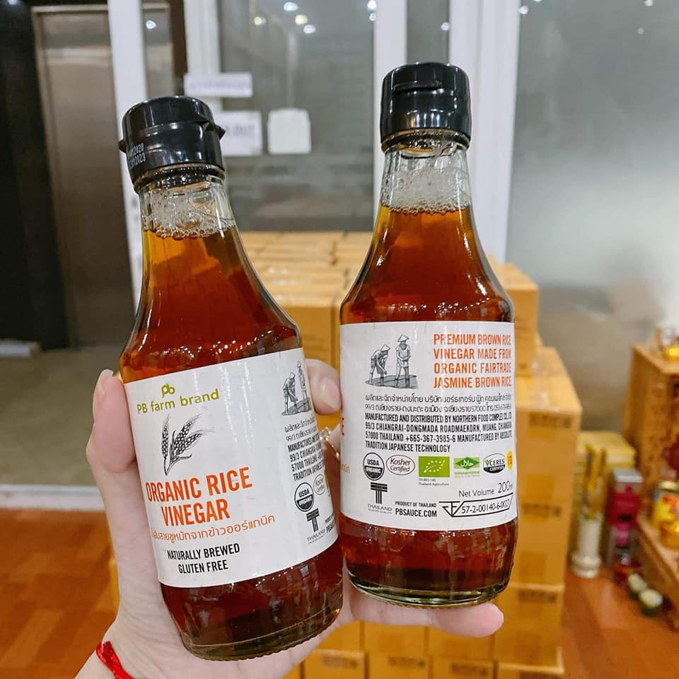GIẤM GẠO HỮU CƠ PBFARM 200ML