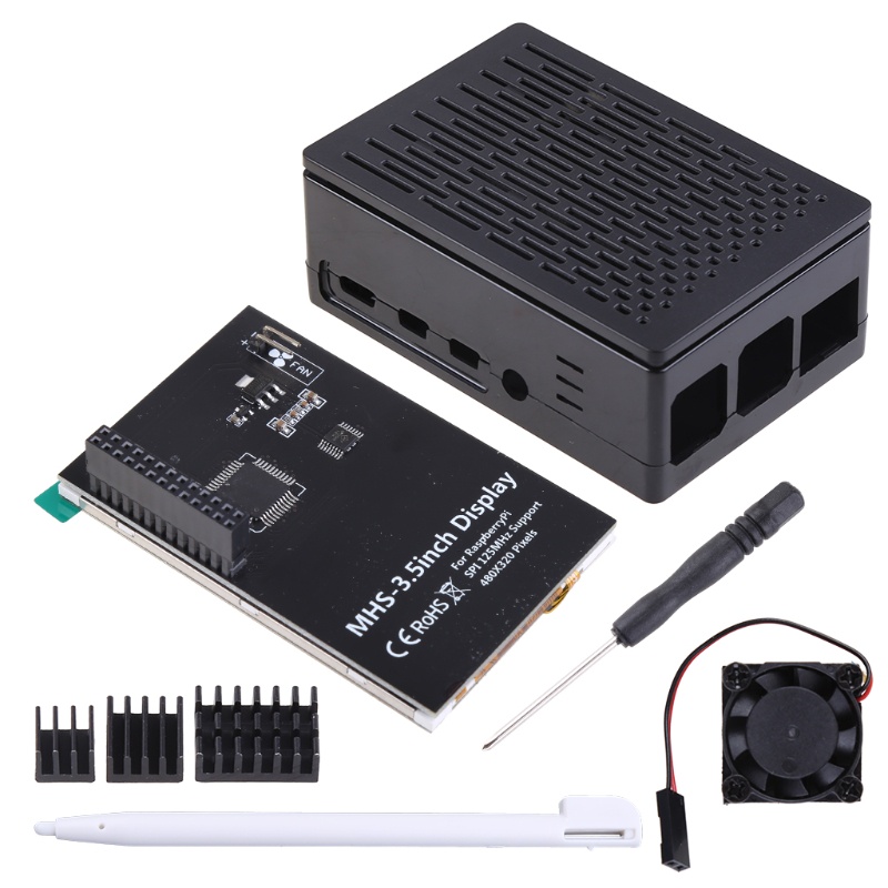 Ốp Máy Tính Bảng Kèm Quạt Làm Mát 4 inch 60 + fps 800 X 480 Cho Raspberry Pi 4 Touchscreen