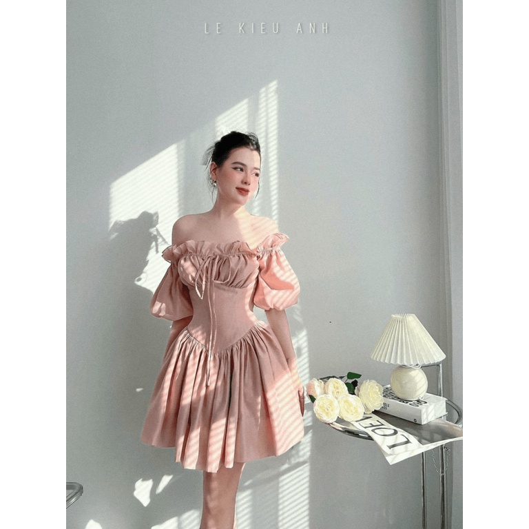 ĐẦM LỤA XƯỚC TRỄ VAI FORM CỰC ĐẸP UP thoi trang shop valentina