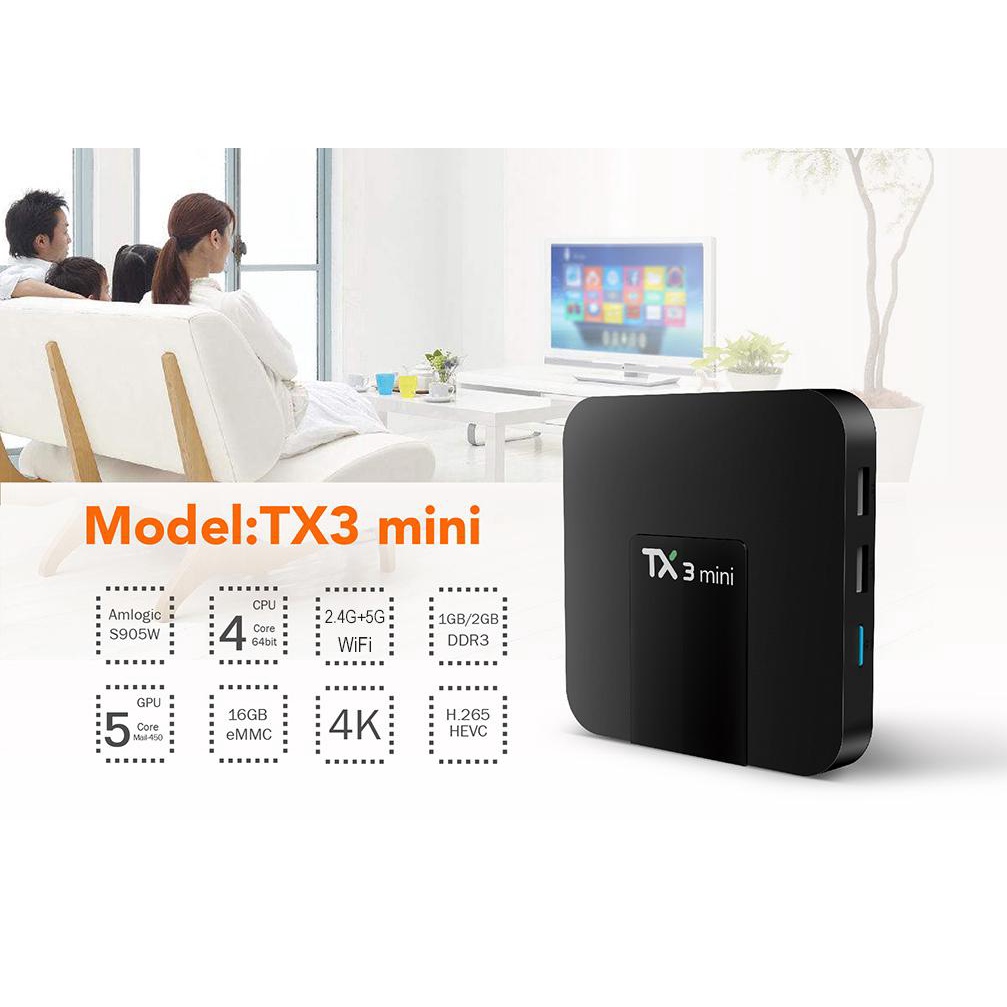 ANDROID TIVI BOX TX3 MINI CHÍNH HÃNG CÓ BLUETOOTH , WIFI KÉP 2G RAM 16G ROM CÀI SẴN BỘ ỨNG DỤNG GIẢI TRÍ