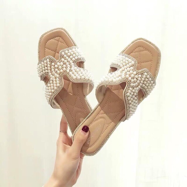 [ ORDER ] Dép HM đính ngọc hàng QC