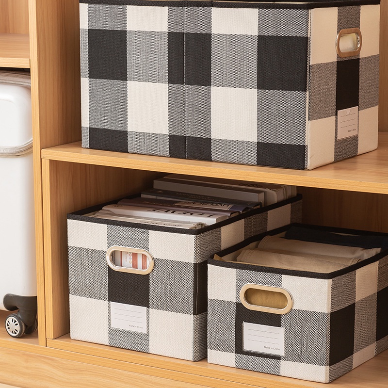 Hộp Đựng Quần Áo Bằng Vải Lanh Cotton Sức Chứa Lớn Có Thể Xếp Gọn Sắp Xếp Gọn Gàng Cho Nhà Ở Ốp