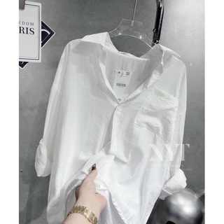 Sơ mi trắng nữ túi ngực đũi thái