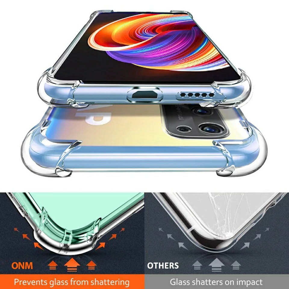 Ốp lưng Realme X7 / Realme Q2 Pro / Q3 / Q3 Pro / Q5 / Q5 Pro dẻo trong suốt lồi 4 góc lâu ố vàng