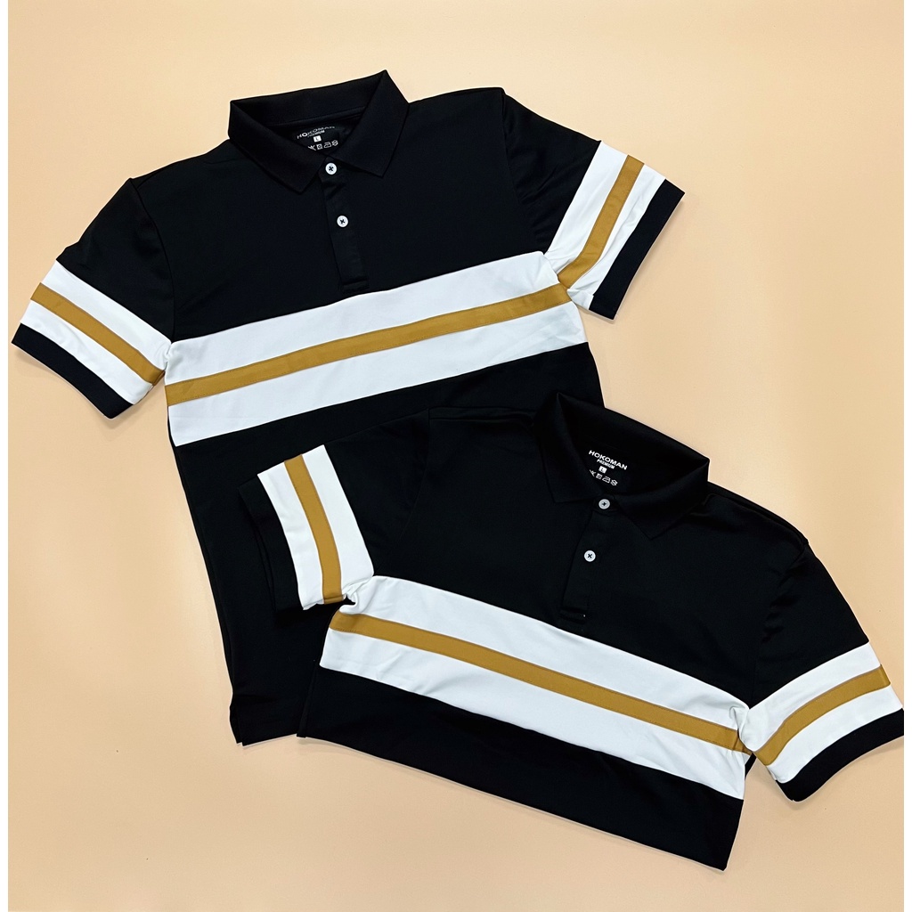 Áo polo nam cổ bẻ phối dây nâu ngang chất vải cá sấu Cotton xuất xịn,chuẩn form, sang trọng - thanh lịch TB038