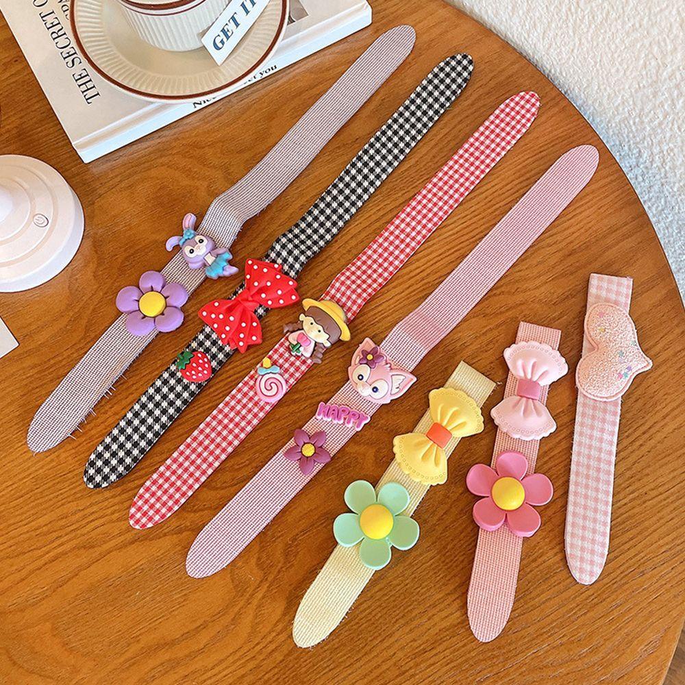 AROMA Băng Đô Nơ Họa Tiết Caro Dễ Thương Cho Bé Gái