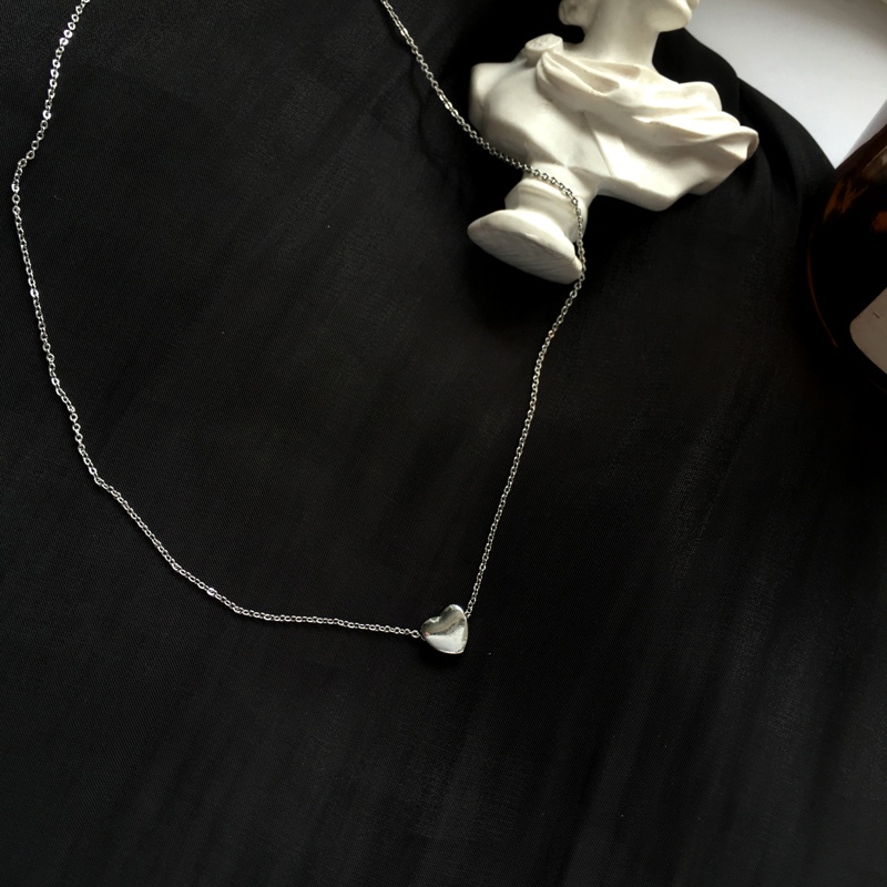 Dây chuyền 191168 bằng kim loại dạng chuỗi xích hình trái tim phong cách hiphop đường phố cho học sinh