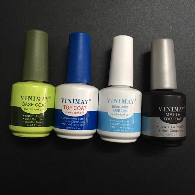 Sơn móng gel Liên kết Base và Top Coat, Top Lì Vinimay siêu bền