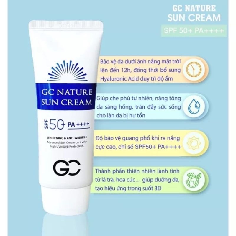 Kem Chống Nắng GC Nature Sun Cream SPF 50+ PA++++ 60ml Hàn Quốc