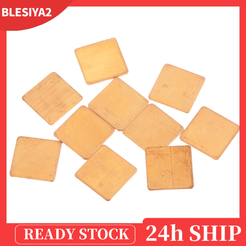 (Hàng Mới Về) Bộ 10 Tấm Đồng Tản Nhiệt Cpu 0.59x0.59x0.04inch | BigBuy360 - bigbuy360.vn