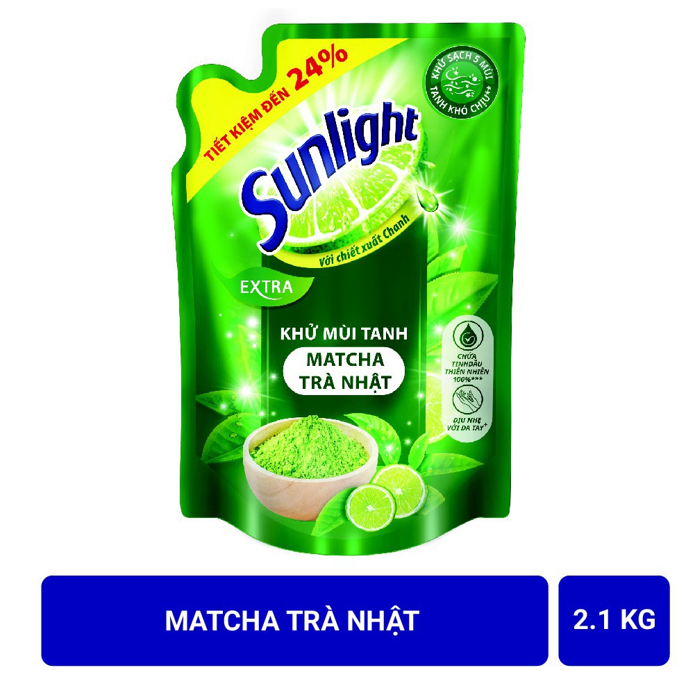 [ SẠCH BÓNG ] Nước rửa chén Sunlight Thiên nhiên 2.1kg (Túi) [ GIÁ SẬP SÀN ]