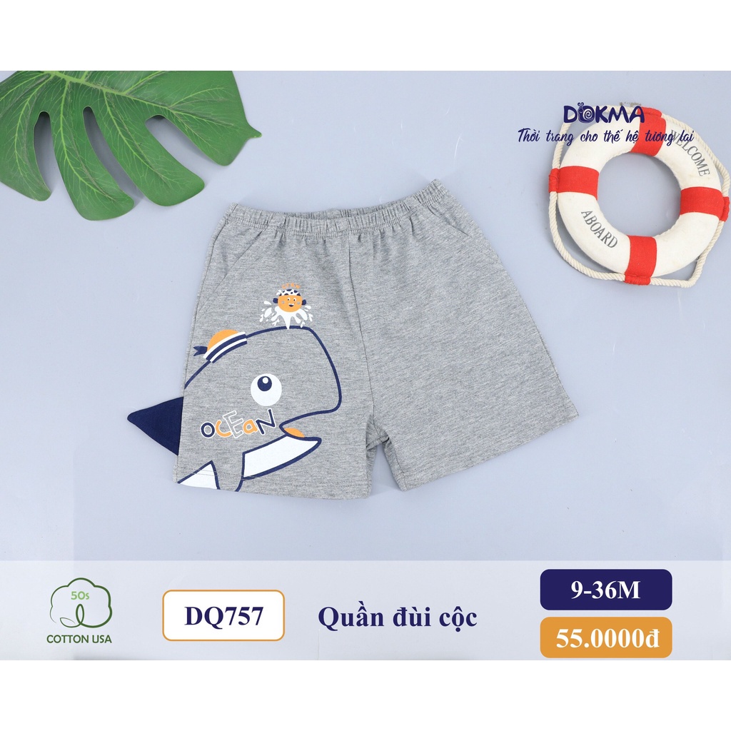 Dokma - Quần đùi BT 4D siêu xinh 6-9M DQ757 ( BK )