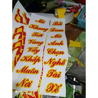 Tem thơ chữ dán xe tải