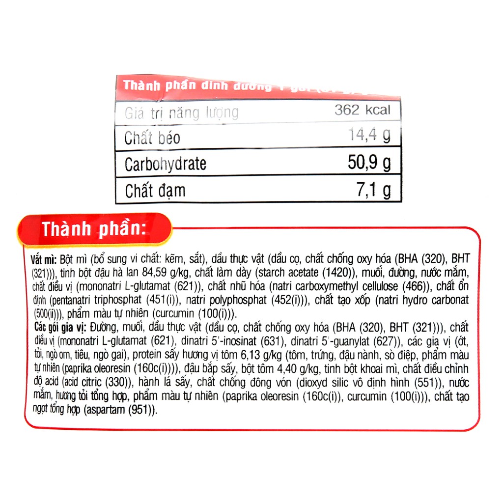 Thùng 30 Gói Mì Đệ Nhất Hương Vị Tôm Chua Cay Gói 82gr