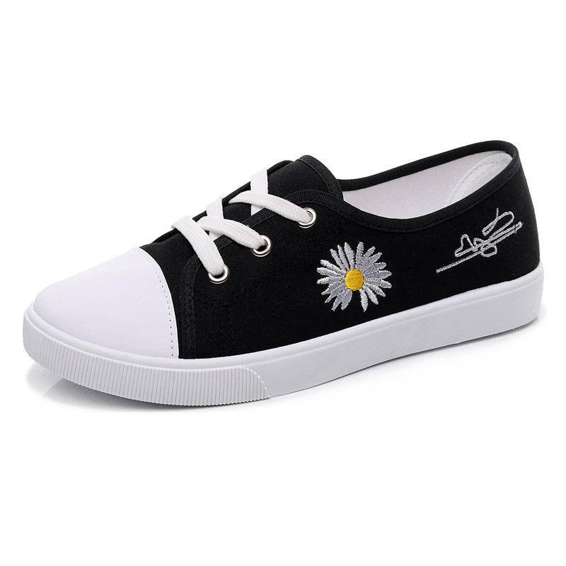 Giày Thể Thao Vải canvas In Hình Hoa Cúc Xinh Xắn Cho Nữ