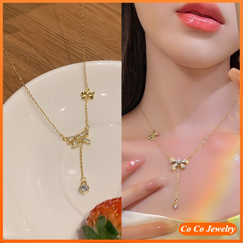 Vòng cổ Mặt Nơ Đính Đá Sang Trọng