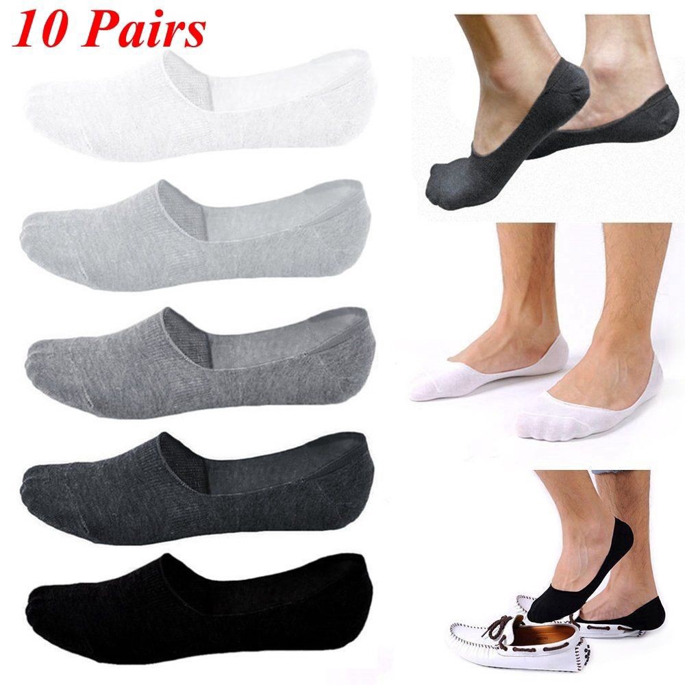 10 đôi vớ ngắn chống trượt vải cotton