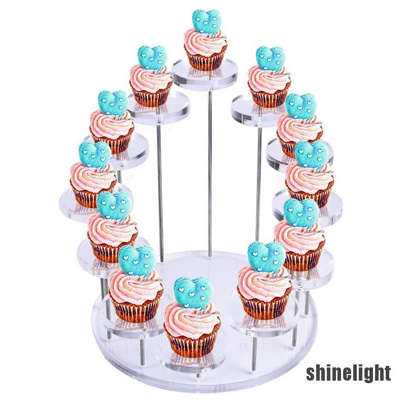[shinelight] Cupcake Stand Acrylic Display Stand For jewelry Cake Dessert Rack Party Decor