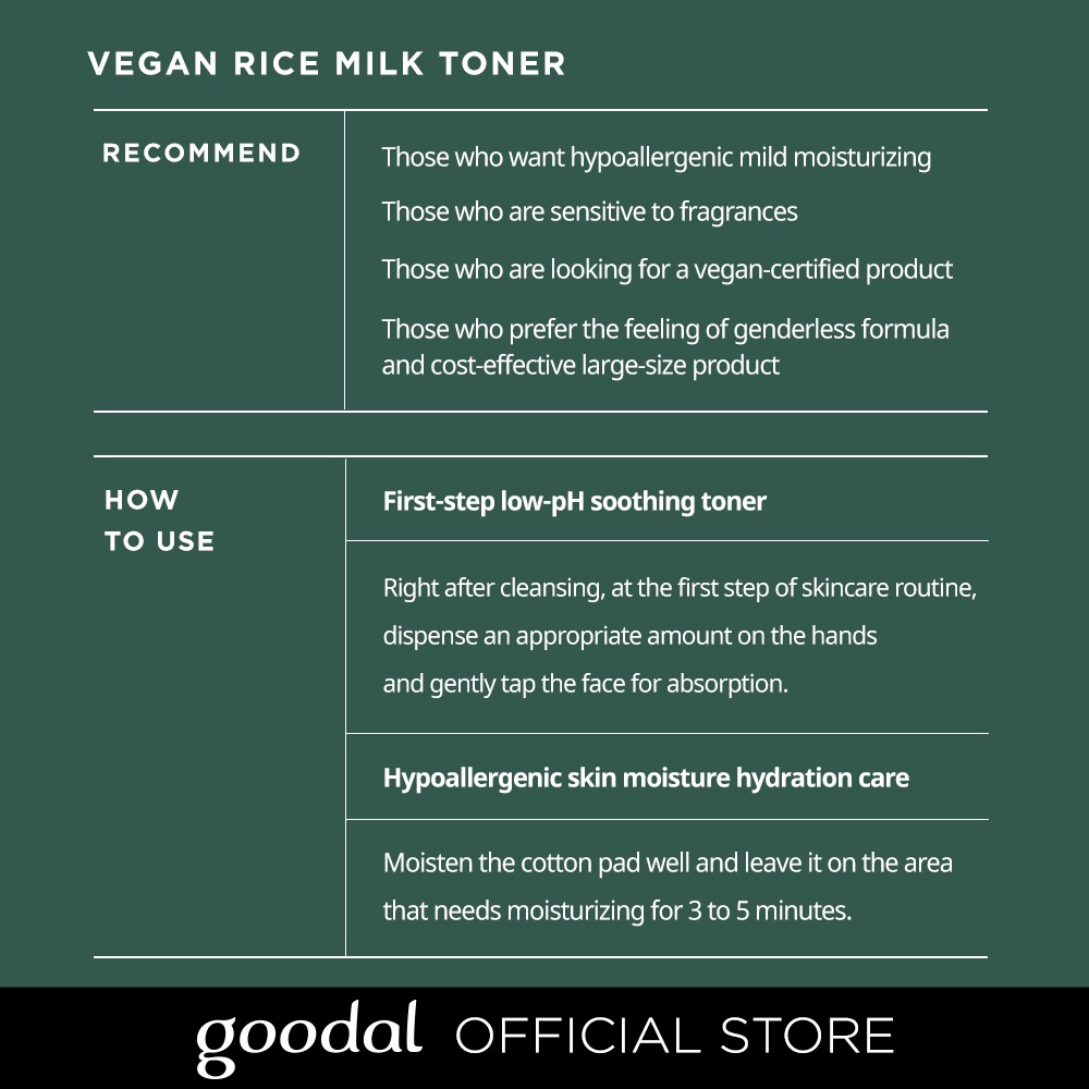 Toner sữa gạo GOODALVEGAN dưỡng ẩm cho da được chứng nhận 250ml