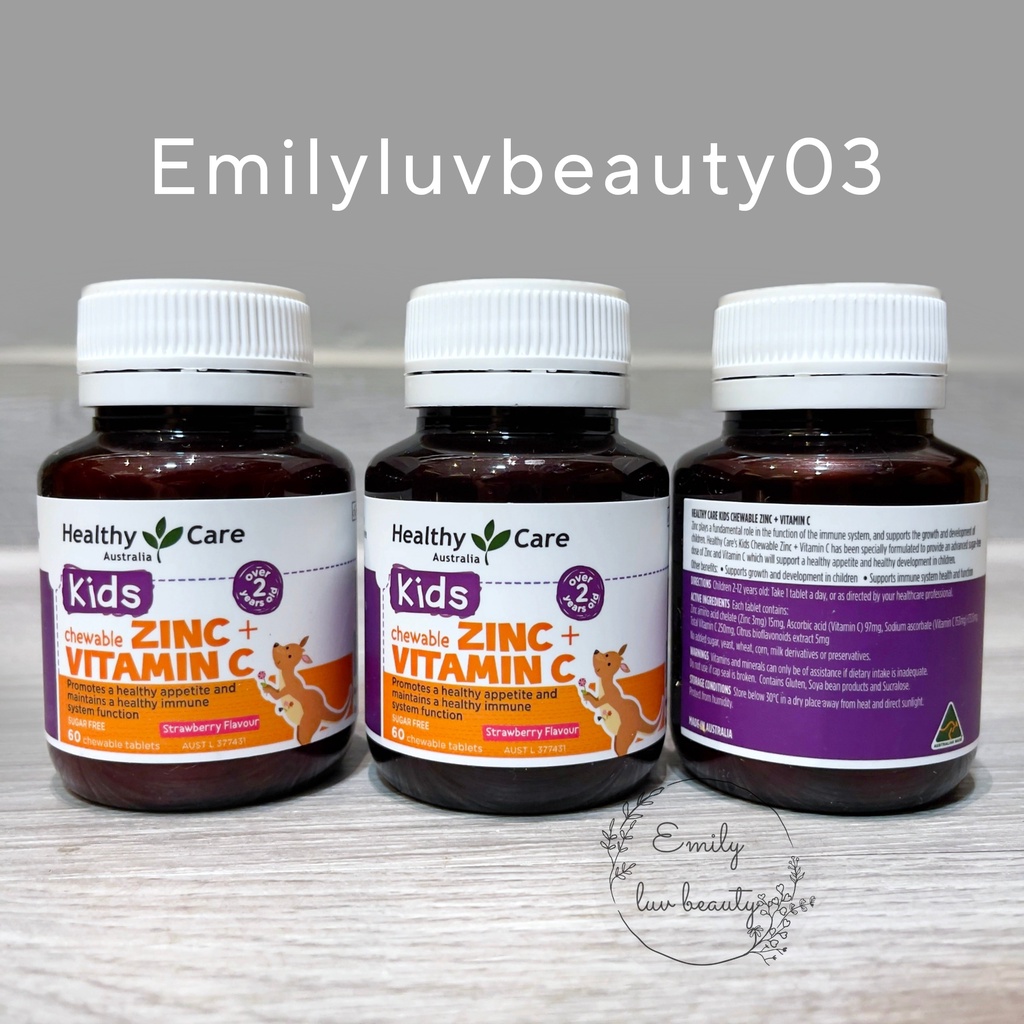Viên Nhai ZinC + Vitamin C Healthy Care 60 viên