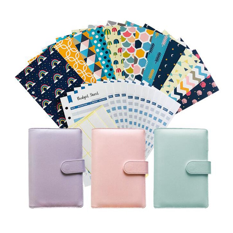 Sổ chi tiêu cá nhân kiêm ví đựng tiền mặt có 12 ngăn màu xanh dương hỗ trợ tiết kiệm tiền và chi phí